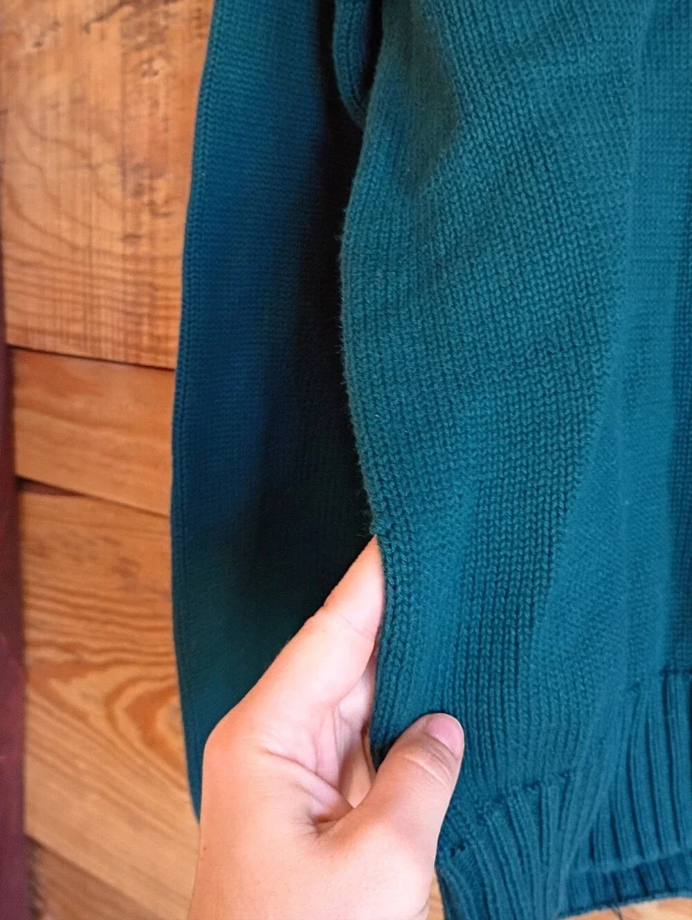 Chaps Forest Green Preppy Cotton Polo Crewneck Sweater Dark Academic Sporty